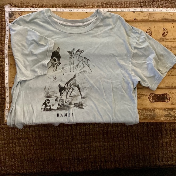 DISNEY BAMBI TOP THUMPER MINT GREEN TOP SHORT SLEEVE T-SHIRT STRETCH L - Picture 2 of 8